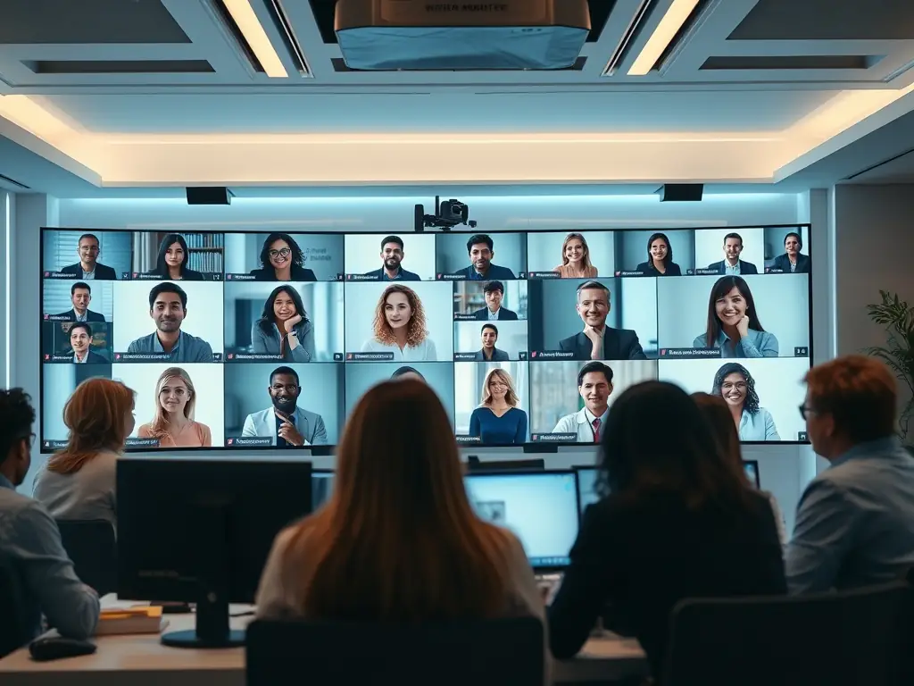 A diverse group of candidates participating in a virtual interview, showcasing the global reach and technology-driven approach of IONA's recruitment process.